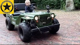 CHILDREN JEEP 3year old Boy drives gasoline powered JEEP like crazy [upl. by Nussbaum655]