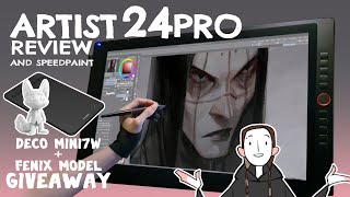 XPPEN ARTIST 24 PRO review  Speedpaint CLIPSTUDIO [upl. by Strauss]