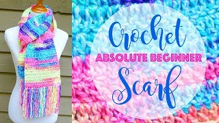 How To Crochet A Scarf for the Absolute Beginner [upl. by Yhtak211]