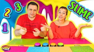 UN DOS TRES Slime  Slime Challenge  1 2 3 slime con mi marido [upl. by Hammock]