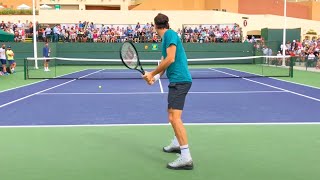 Roger Federer amp Tomas Berdych  IW Court Level Practice [upl. by Virgie]