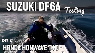 Suzuki DF6A 6hp Outboard Motor amp Honda Honwave T40 Inflatable Boat [upl. by Underwood]