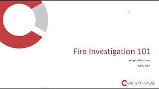 Fire Investigation 101 [upl. by Notfilc]