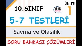 Eis 10Sınıf Matematik Soru Bankası Sayma ve Olasılık 57 Testleri Çözümleri [upl. by Saeger22]