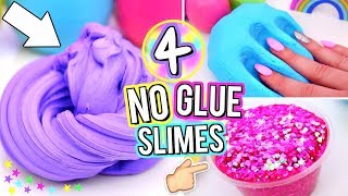 4 Easy DIY Slimes WITHOUT GLUE How To Make The BEST SLIME WITH NO GLUE [upl. by Misha]