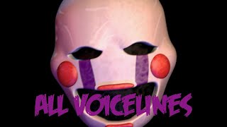 The Marionette  All Voicelines with Subtitles  Ultimate Custom Night [upl. by Natie]