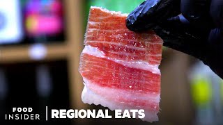 Why Spanish Iberian Ham Is The Worlds Most Expensive Cured Meat  Regional Eats [upl. by Tamra]