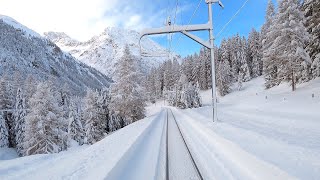 ★ 4K 🇨🇭Samedan  Albulabahn  Chur cab ride after over 1 meter snowfall 122020 [upl. by Morel271]