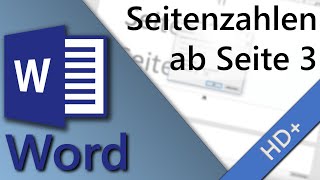 Word Seitenzahlen ab Seite 3 [upl. by Asalocin]