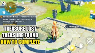 GENSHIN IMPACT HOW TO COMPLETE TREASURE LOST TREASURE FOUND QUEST [upl. by Paley]