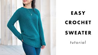 How to Crochet a Sweater  Weekend Snuggle Sweater Tutorial [upl. by Rooker]