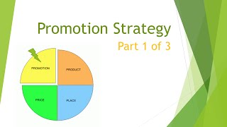 Marketing Mix Promotion Strategy part 1 [upl. by Khorma]