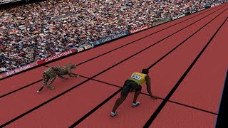 Speed Comparison Average Person VS Usain Bolt amp Cheetah [upl. by Reinold]