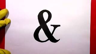 how to draw an Ampersand amp Symbol Sign Fancy Number Letter Writing Typographic drawing new shorts [upl. by Ettelracs]