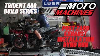 Triumph Trident 660 Zard Exhaust Dyno Pretune  Moto Machines [upl. by Kristoforo273]