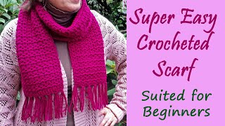 CROCHET Super Easy Crochet Scarf for Beginners [upl. by Neersin]