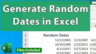 Generate Random Dates in Excel  EQ 85 [upl. by Vidal619]