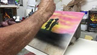 Airbrush How To  Beginners Practice Airbrush Painting [upl. by Ahtaela87]