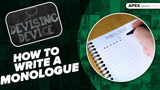 How To WRITE A MONOLOGUE [upl. by Llebanna]