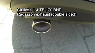 Alfa Romeo Giulietta 14 TB exhaust comparison  Stock vs Ragazzon [upl. by Yelruc119]