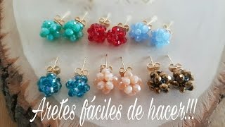 ARETES DE BOLITA CON CRISTALES Con Cecy Love Bisuteria [upl. by Edie]