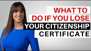 WHAT DO TO IF YOU LOSE YOUR CITIZENSHIP CERTIFICATE [upl. by Egnalos]