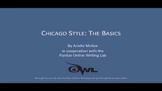 Chicago Style The Basics [upl. by Ydnik]