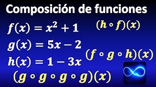 COMPOSICIÓN DE FUNCIONES 2 3 4 funciones MUY FÁCIL [upl. by Aihsenot]