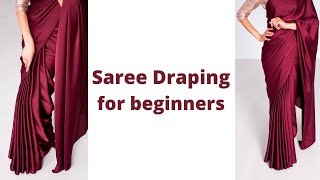 Nivi Drape  How to wear Saree for Beginners  Easy Saree Draping Tutorial  Tia Bhuva [upl. by Nicram]