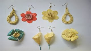 Aretes artesanales con hoja de maízearrings corn husk crafts [upl. by Ewall]