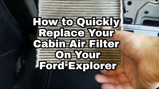 2018 Ford Explorer How to replace Cabin Air Filter [upl. by Karlan]