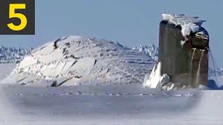 Top 5 Submarine Surfaces Through Ice [upl. by Debo258]