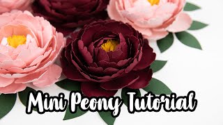 Mini Peony Template  Full Tutorial  Pearl Paper Flowers [upl. by Jenesia494]