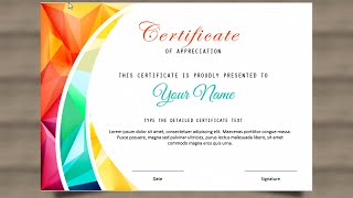 How to make a Certificate in PowerPointProfessional Certificate designFree PPT for all [upl. by Aldous]