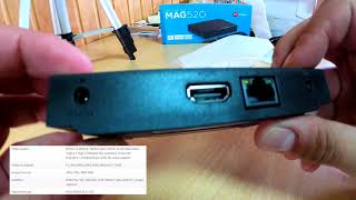 How to add IPTV channels on MAG520  MAG520w3 review [upl. by Aynot]