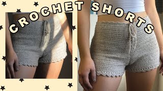 Crochet Shorts  HighWaisted Shorts  Tutorial Easy and beginner friendly [upl. by Zeiler]