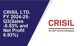 CRISIL LTD Consolidated Quarterly Result  Q3 Result 202425  CRISIL LTD latest news [upl. by Hoenack]