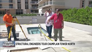 Structural engineer exploring Champlain Towers North as investigation into collapsed south tower [upl. by Siocnarf253]