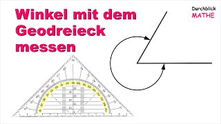 Geodreieck Überstumpfer Winkel messen [upl. by Aoniak425]