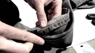 Spijkerbroek  Jeans inkorten zonder flap stappenplan [upl. by Parik]