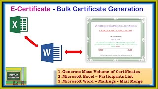 How to Generate Mass Volume of E Certificates using Mailmerge in MSWord amp MS Excel [upl. by Luella519]