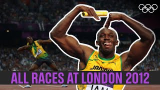 ALL of Usain Bolts 🇯🇲individual races 🏃‍♂️at London 2012 [upl. by Rolyab]