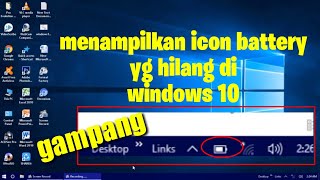 ICON BATERAI LAPTOP HILANG DI WINDOWS 10 [upl. by Eudora715]