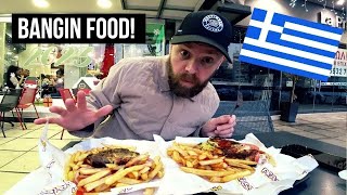 Greek Street Food Tour In Thessaloniki Greece INSANE ROASTED MEAT  Greek Street Food In Greece [upl. by Ahsemad683]