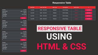 How To Create Responsive Table In HTML amp CSS  How To Make Responsive Table Using HTML amp CSS [upl. by Puff]