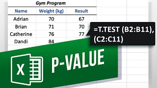 How to Calculate Probability Value PValue in Excel  PValue in Statistical Hypothesis Tests [upl. by Leber]