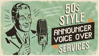 50s Announcer Voice Over Services by Andrew Helbig [upl. by Allecram498]