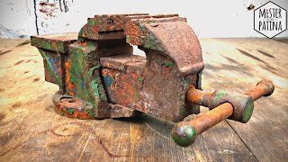 Very Rusty Stuck Vise Restoration  Mister Patina [upl. by Anade]