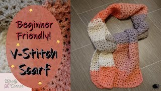 Beginner Friendly Crochet VStitch Scarf [upl. by Bullock976]