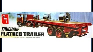 How to Build the Fruehauf Flatbed Trailer 125 Scale AMT Model Kit 617 Review [upl. by Anitnegra]